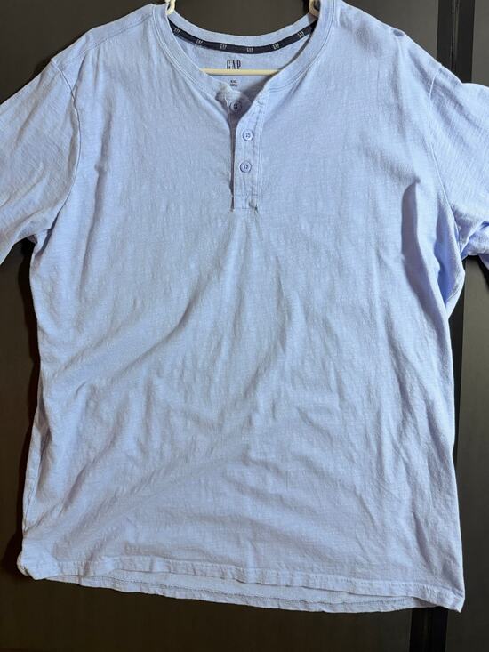 Gap Other - GAP Men’s XXL Light Blue Henley – Soft Casual Short‑Sleeve Shirt